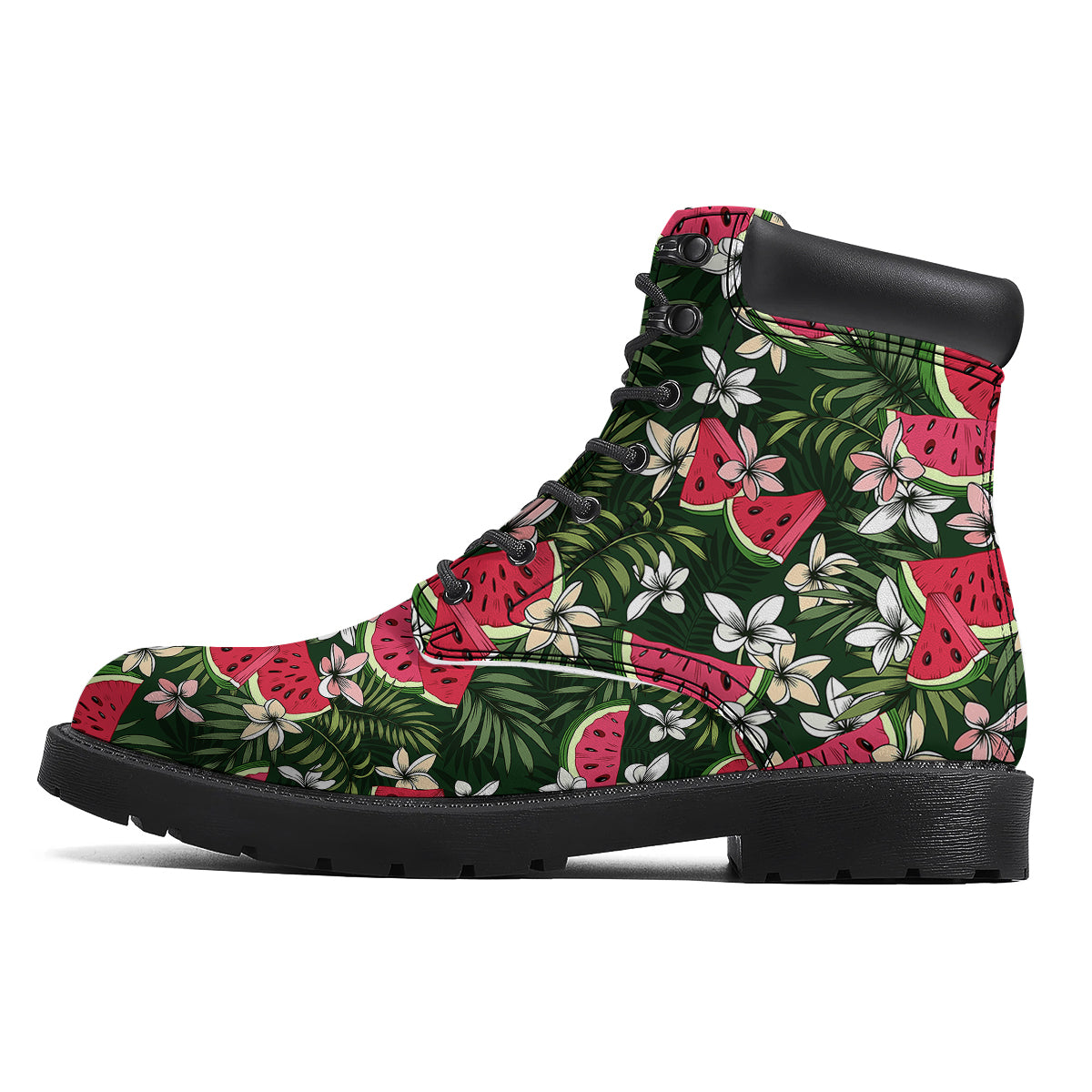Watermelon Leaves Tropical Print Pattern Boots-grizzshop