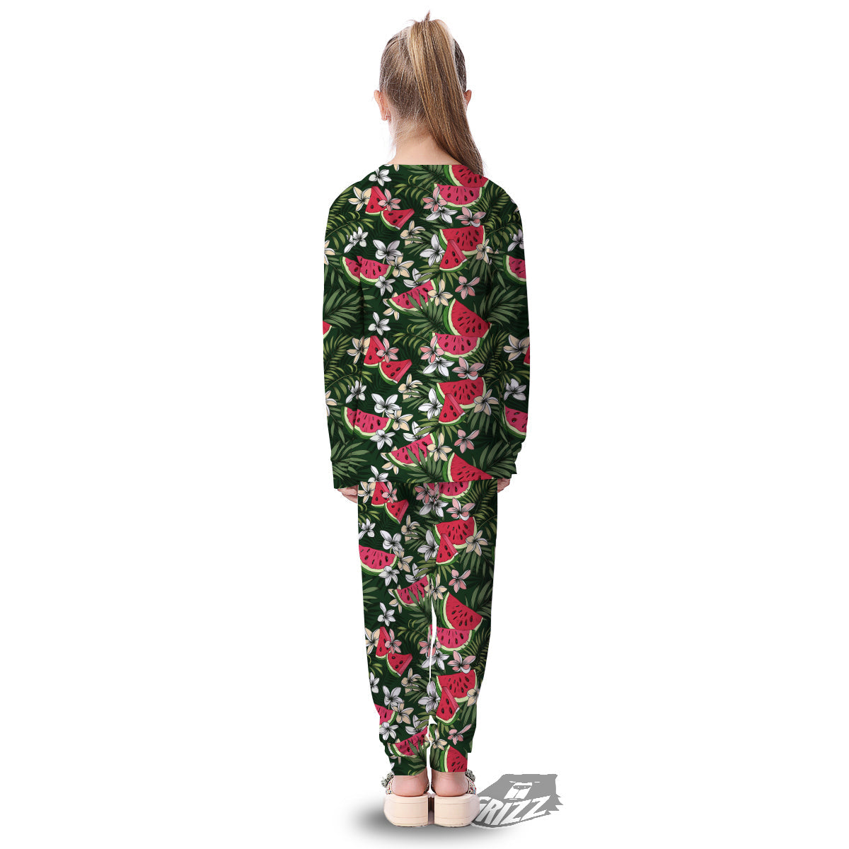 Watermelon Leaves Tropical Print Pattern Kid's Pajamas-grizzshop