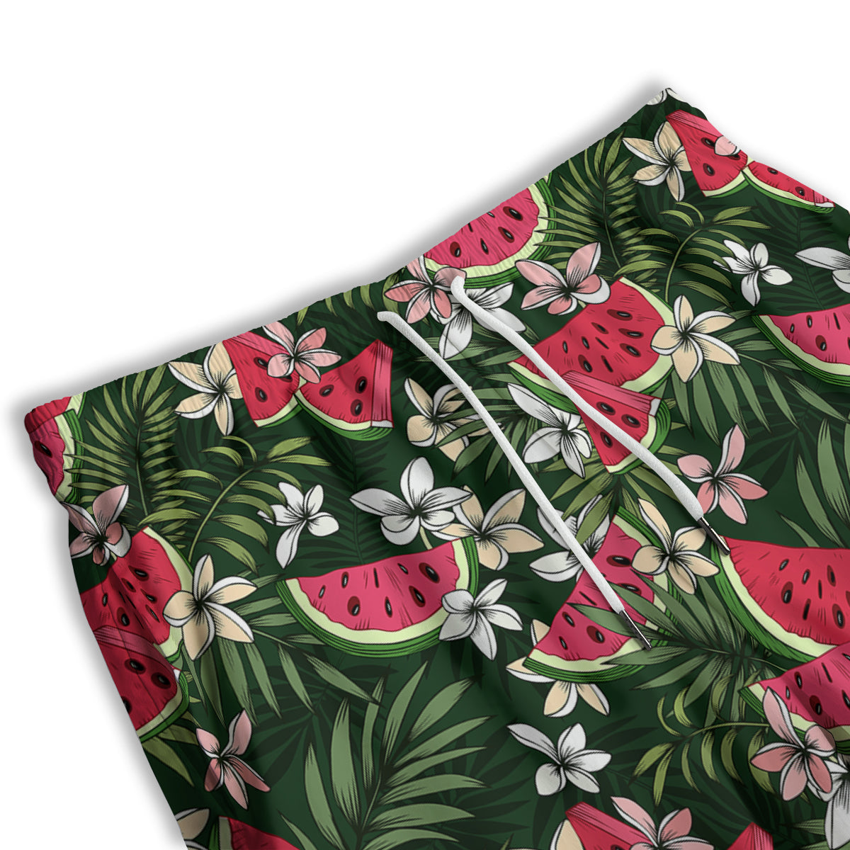 Watermelon Leaves Tropical Print Pattern Men's Athletic Shorts-grizzshop