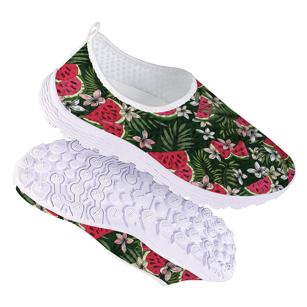 Watermelon Leaves Tropical Print Pattern Nurse Shoes-grizzshop