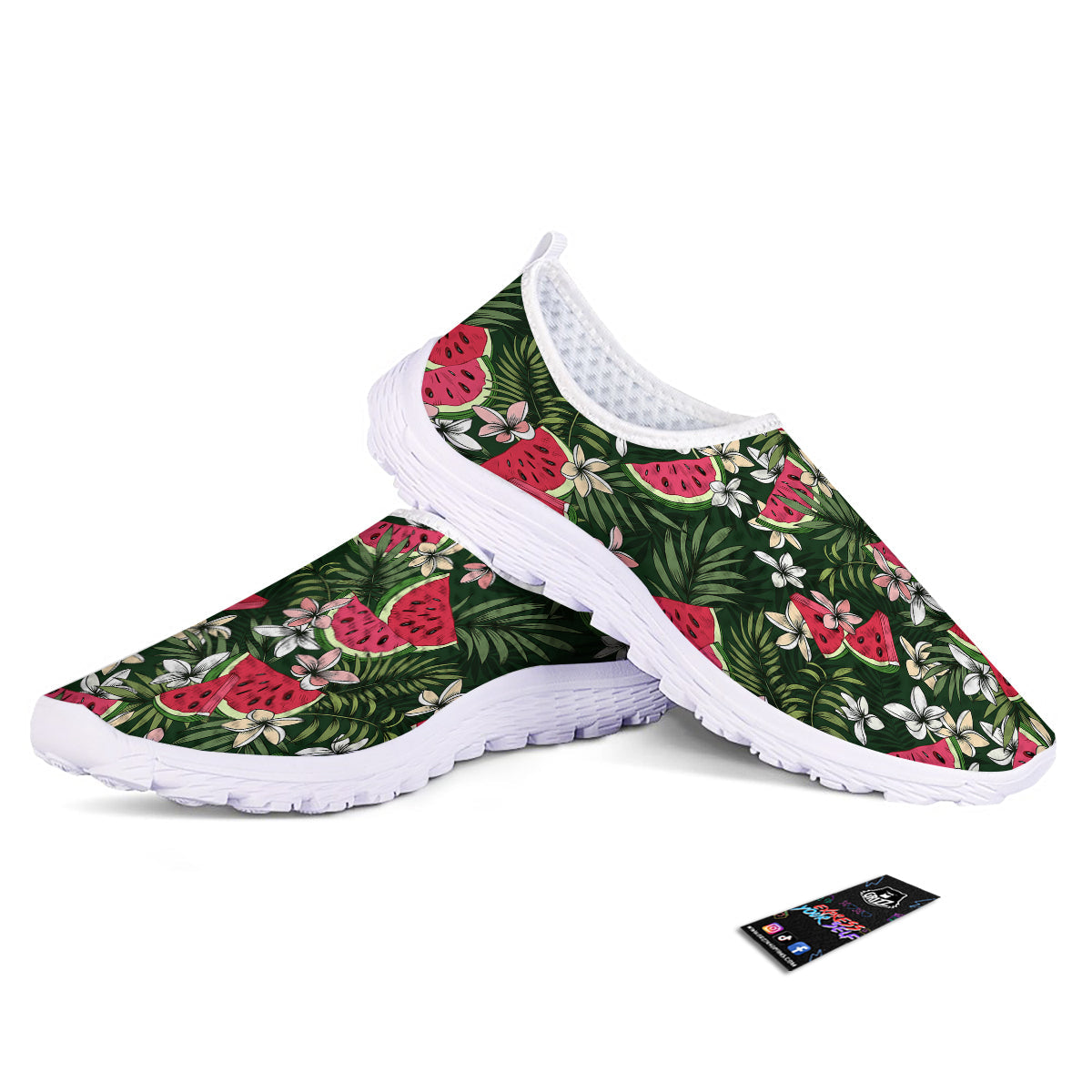 Watermelon Leaves Tropical Print Pattern Nurse Shoes-grizzshop
