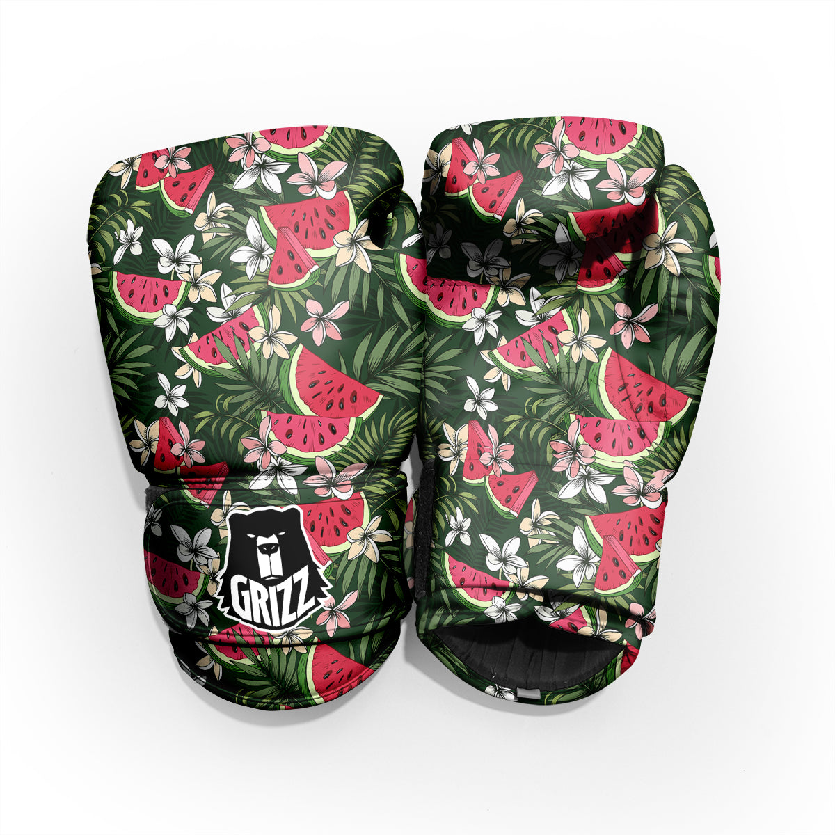 Watermelon Leaves Tropical Print Pattern Sparring Gloves-grizzshop