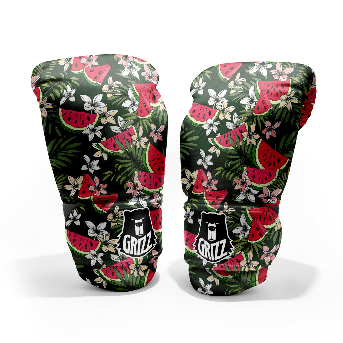 Watermelon Leaves Tropical Print Pattern Sparring Gloves-grizzshop