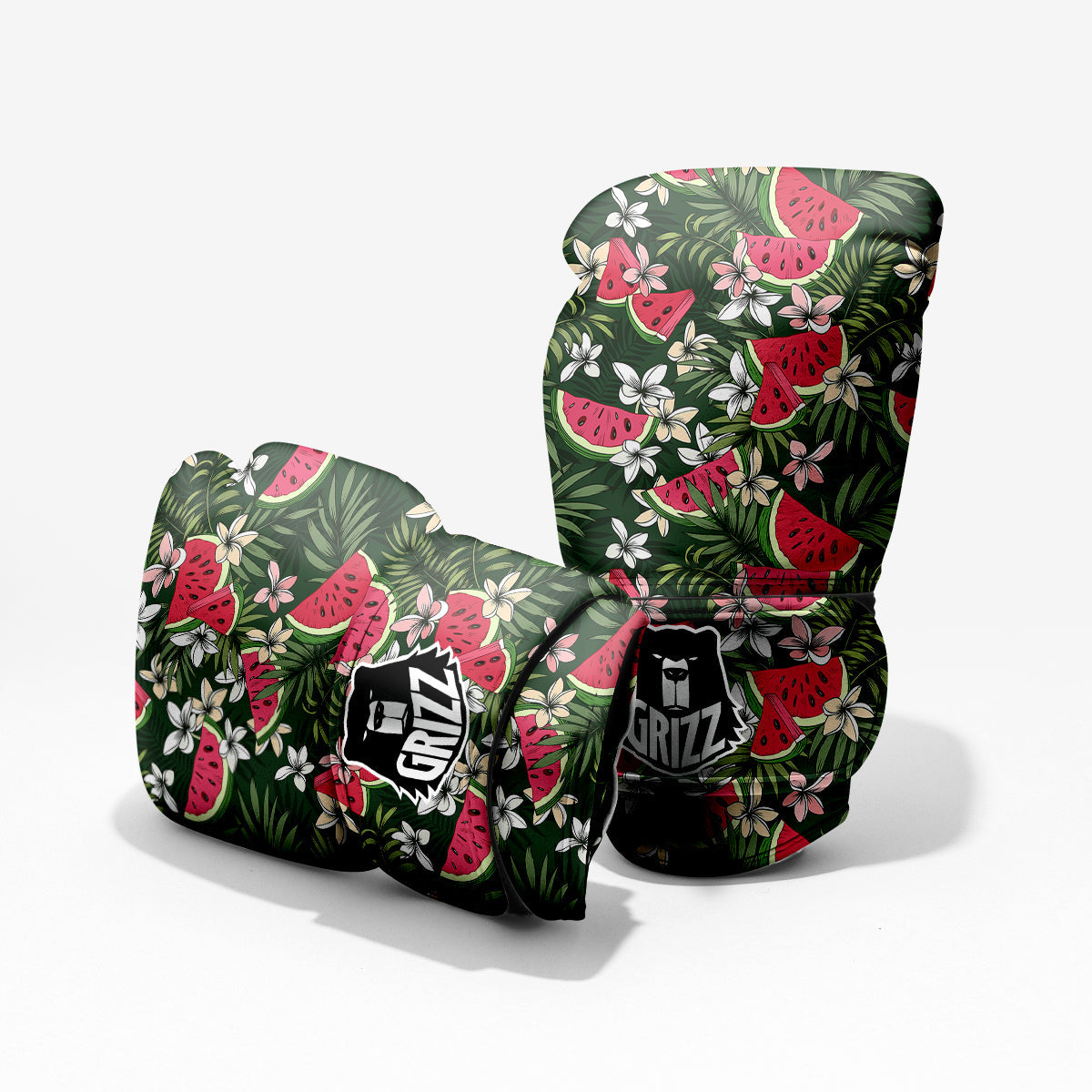 Watermelon Leaves Tropical Print Pattern Sparring Gloves-grizzshop