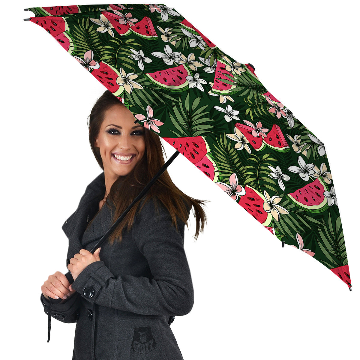 Watermelon Leaves Tropical Print Pattern Umbrella-grizzshop