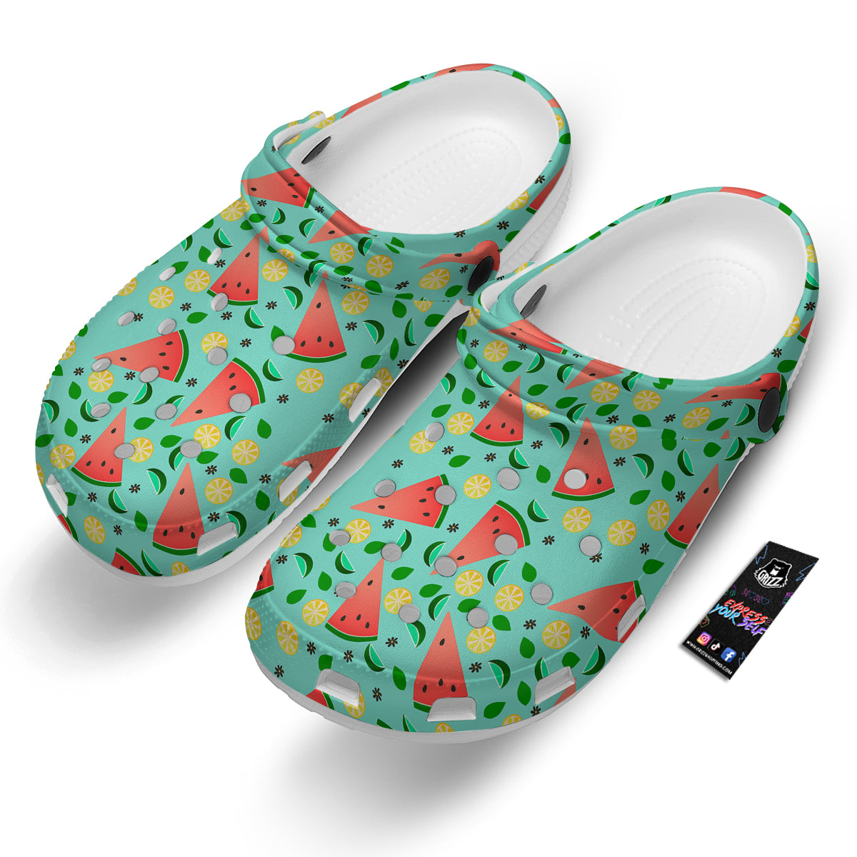 Watermelon Lime Green Print Pattern Clog-grizzshop