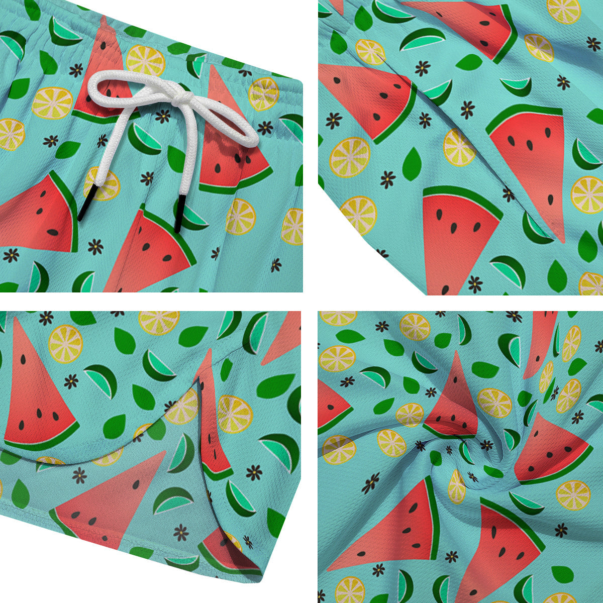 Watermelon Lime Green Print Pattern Men's Running Shorts-grizzshop