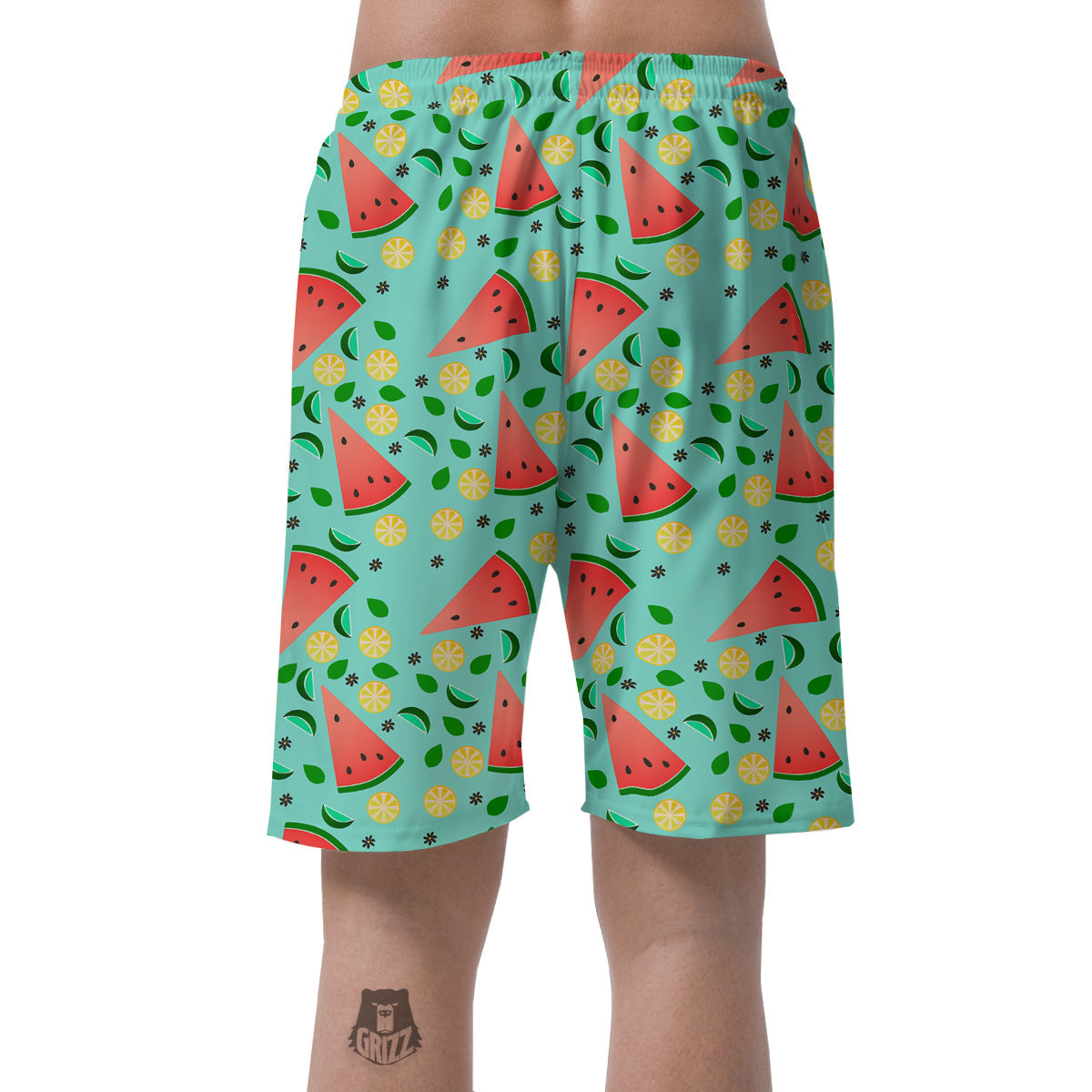 Watermelon Lime Green Print Pattern Men's Shorts-grizzshop