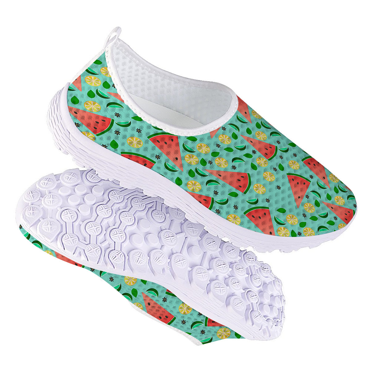 Watermelon Lime Green Print Pattern Nurse Shoes-grizzshop