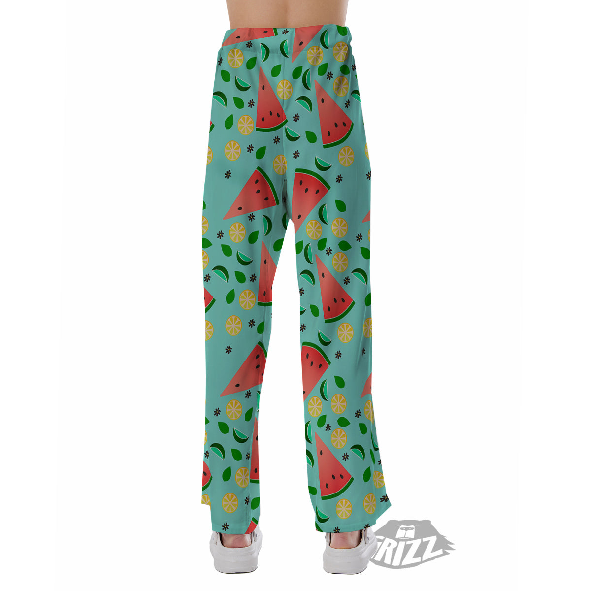 Watermelon Lime Green Print Pattern Pajama Pants-grizzshop
