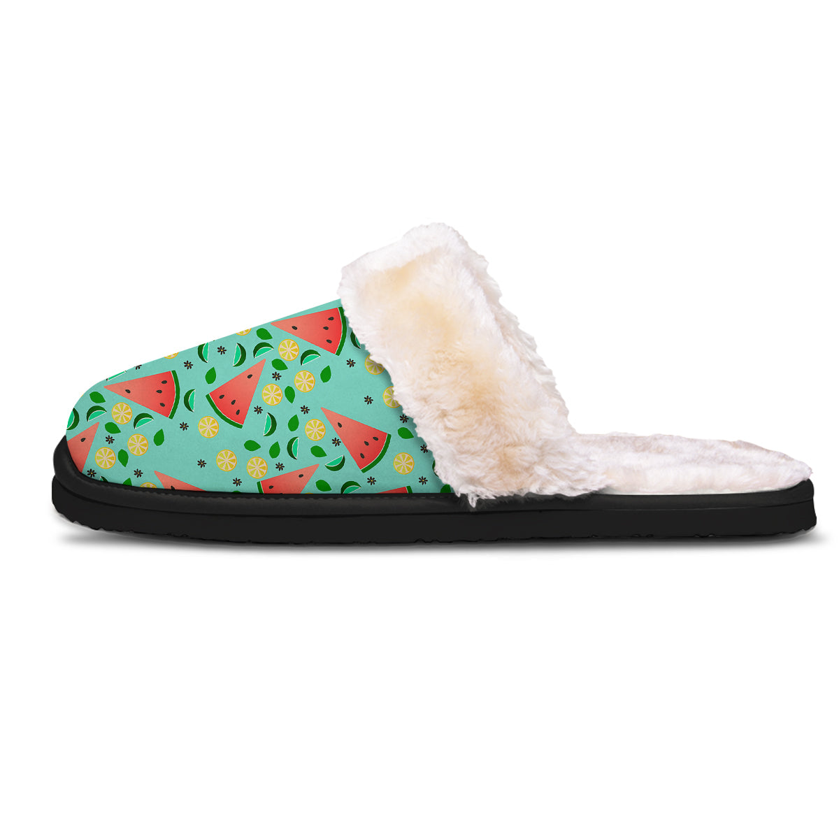 Watermelon Lime Green Print Pattern Slippers-grizzshop