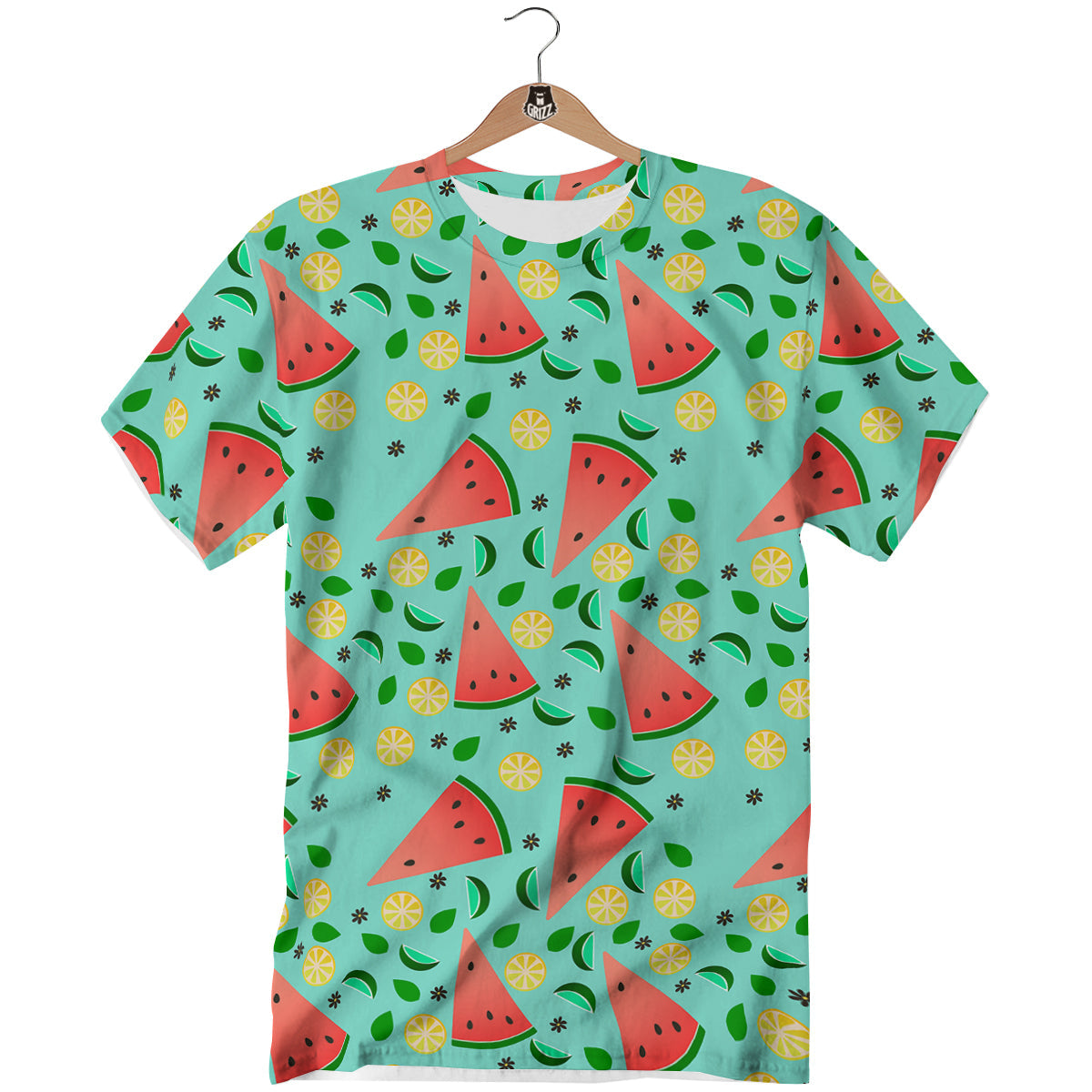 Watermelon Lime Green Print Pattern T-Shirt-grizzshop