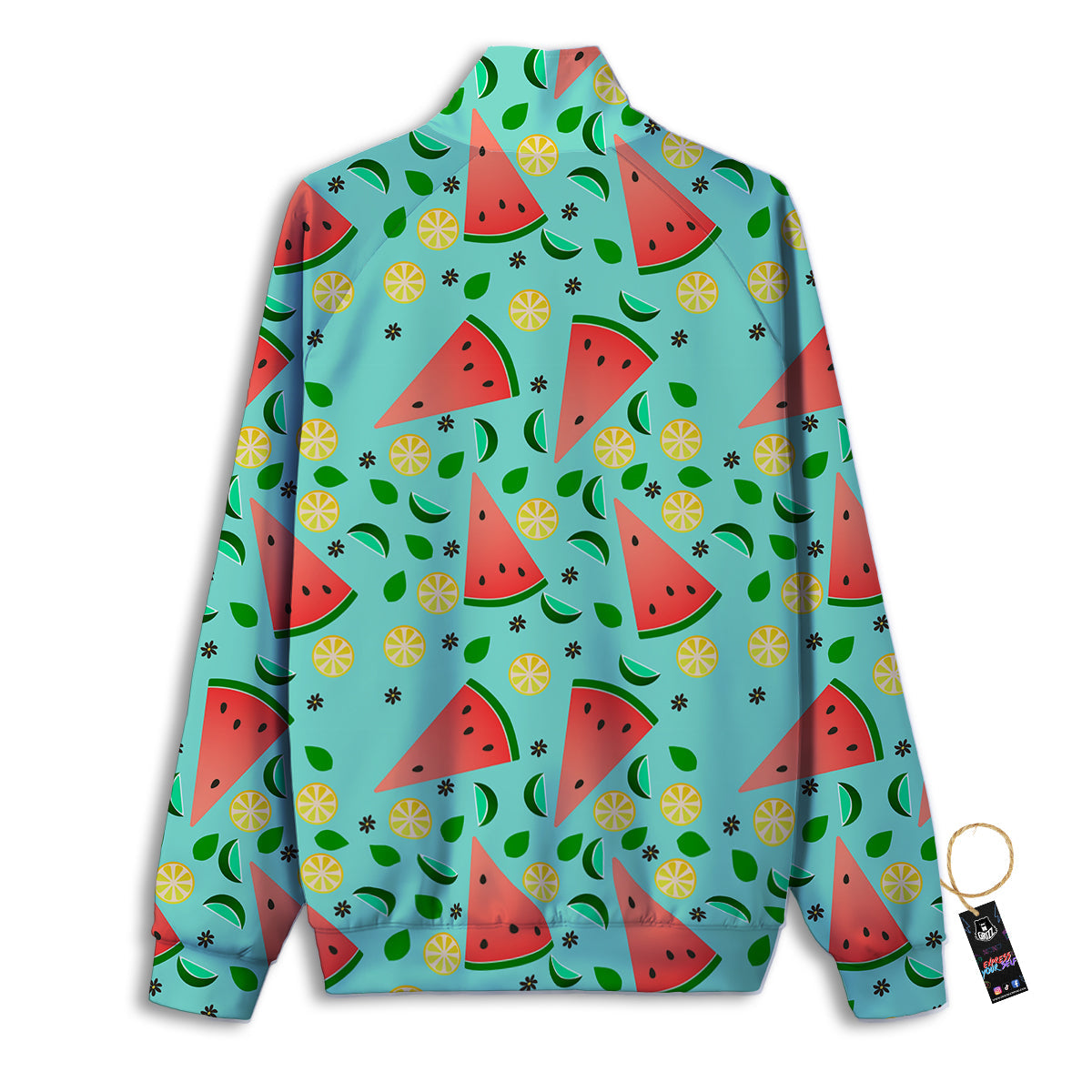 Watermelon Lime Green Print Pattern Track Jacket-grizzshop