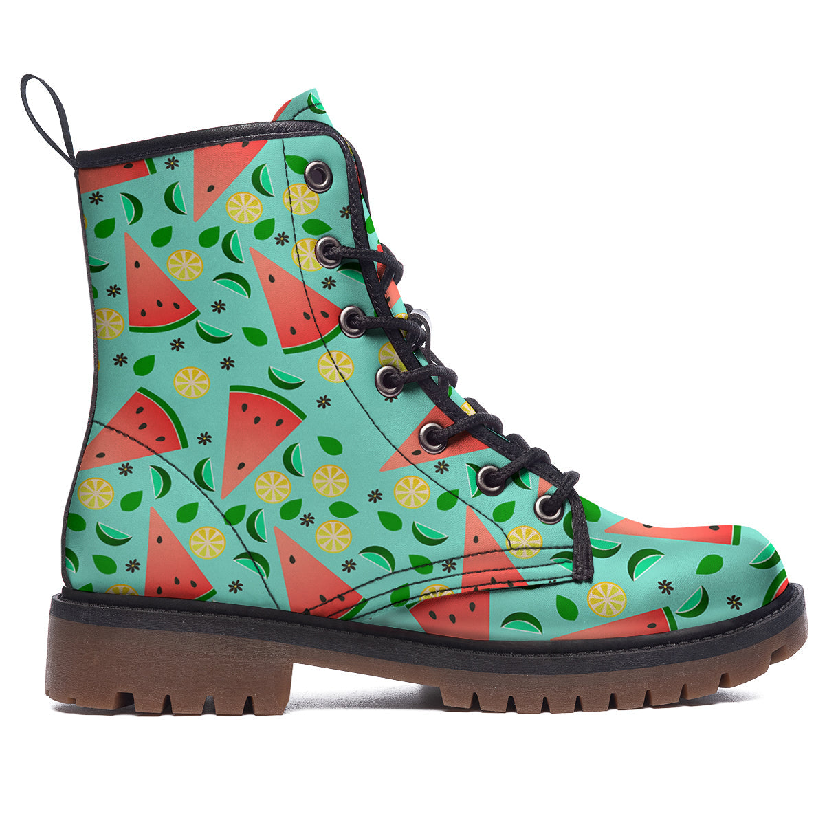 Watermelon Lime Green Print Pattern Work Boots-grizzshop
