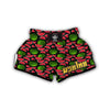 Watermelon Piece Black Pattern Print Muay Thai Boxing Shorts-grizzshop