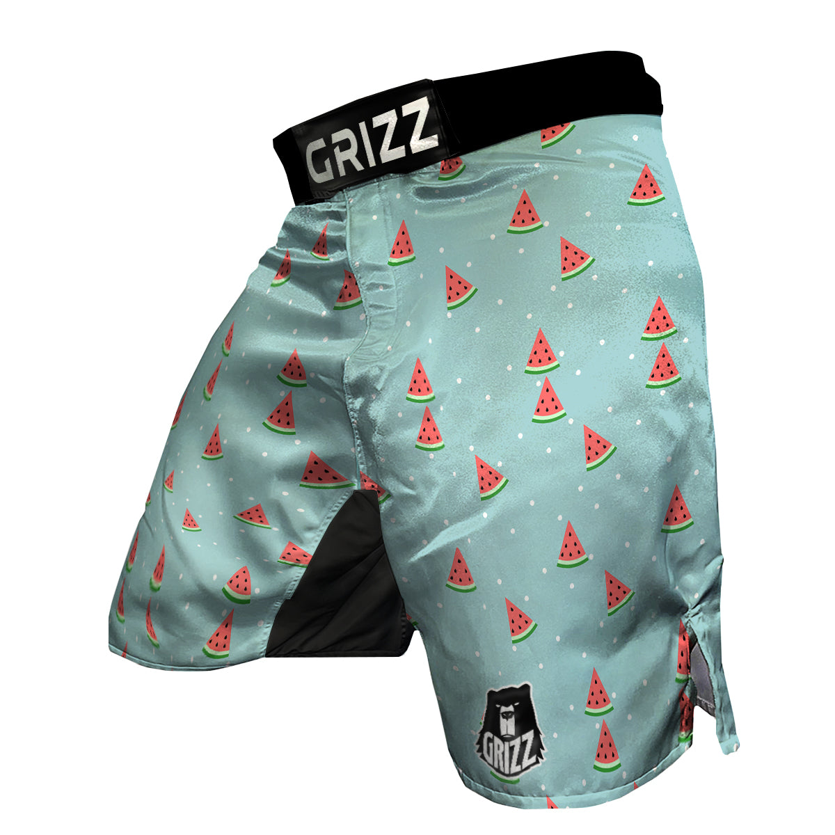 Watermelon Piece Polka Dot Blue Pattern Print MMA Shorts-grizzshop