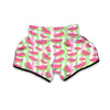 Watermelon Piece Stripe Green Pink Pattern Print Muay Thai Boxing Shorts-grizzshop