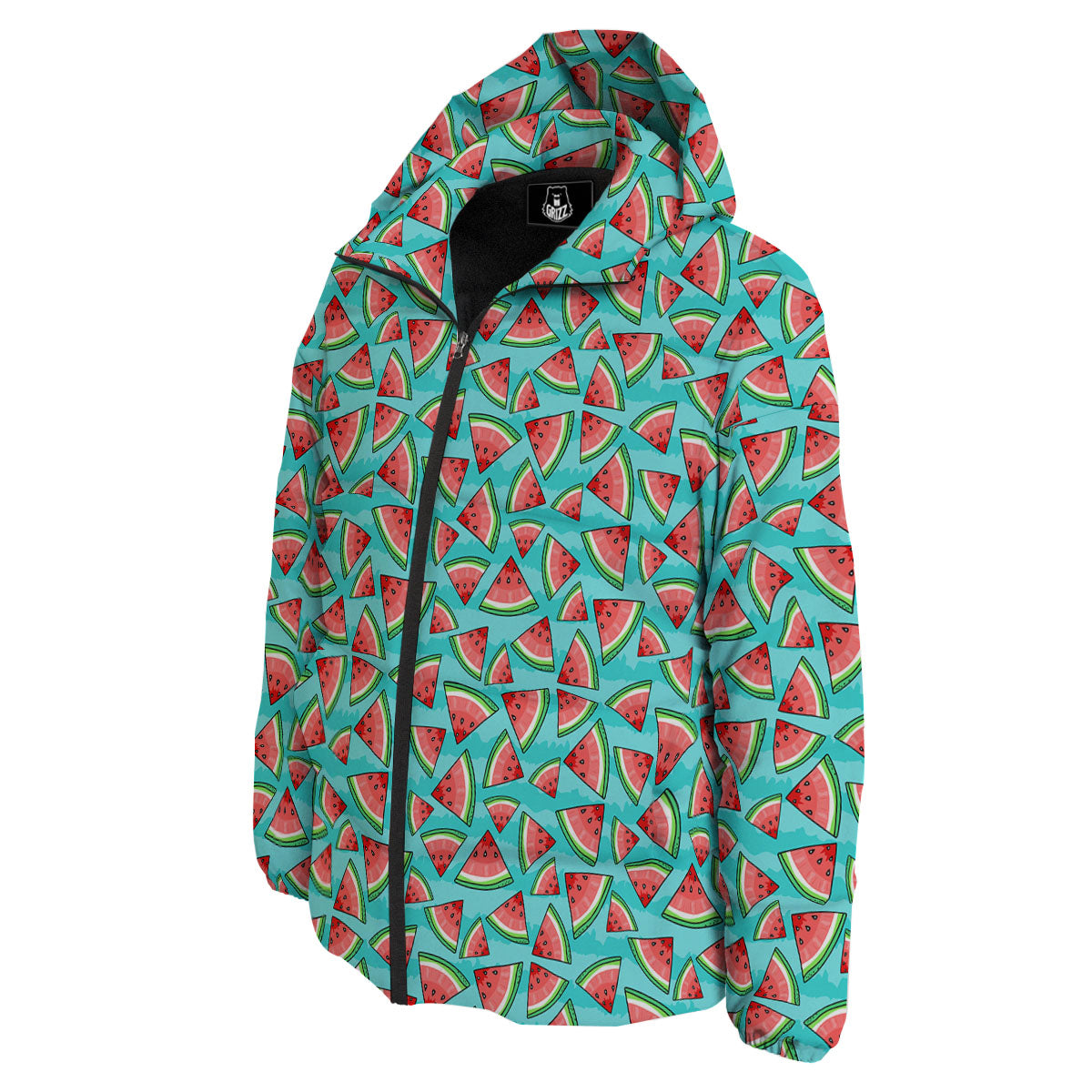 Watermelon Pieces Blue Print Pattern Down Jacket-grizzshop