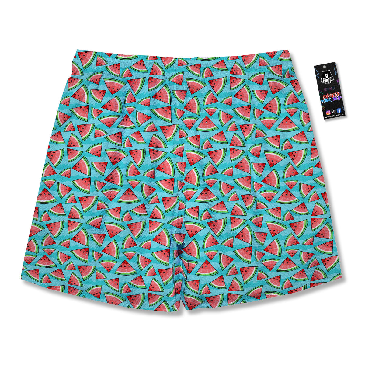 Watermelon Pieces Blue Print Pattern Men's Running Shorts-grizzshop