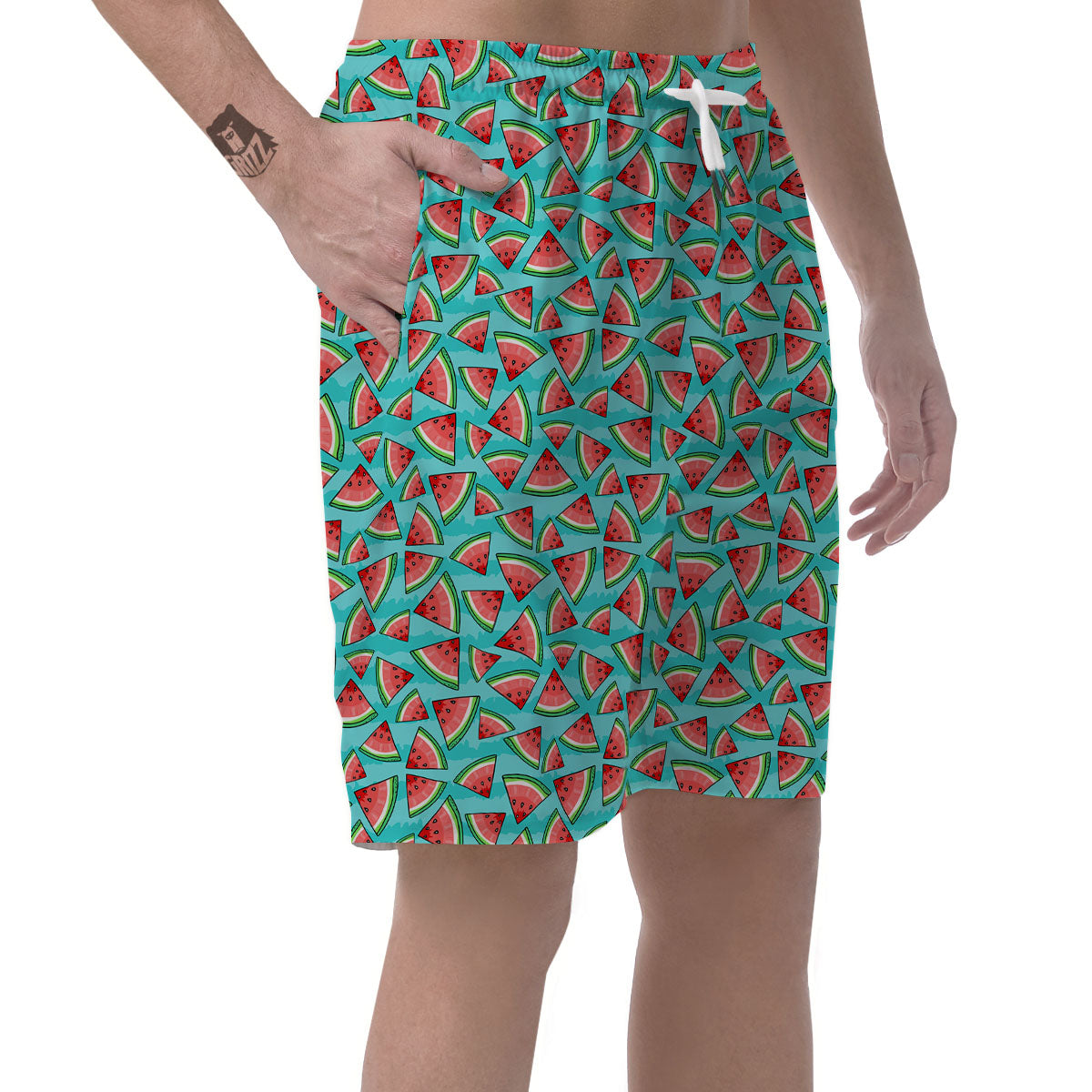 Watermelon Pieces Blue Print Pattern Men's Shorts-grizzshop