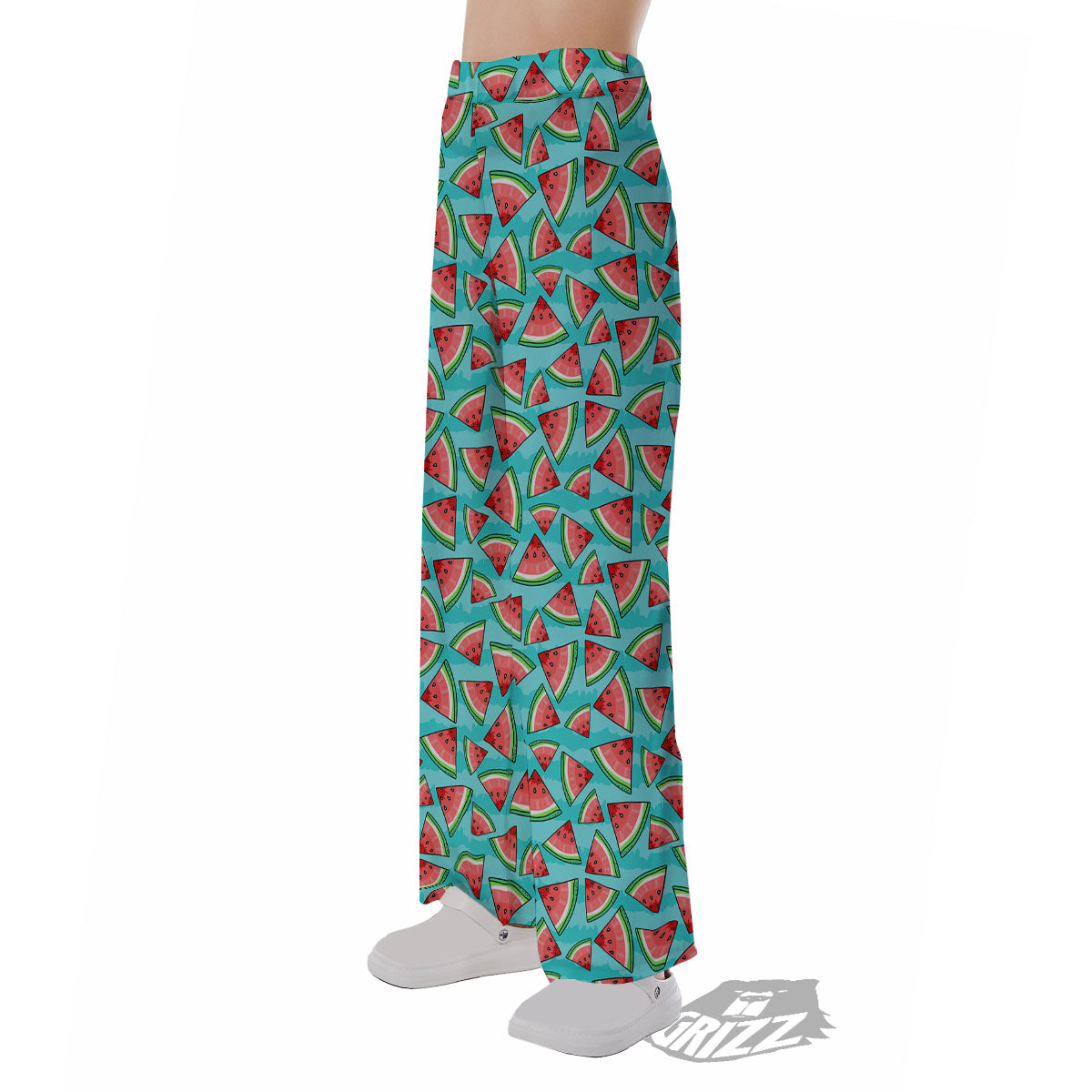 Watermelon Pieces Blue Print Pattern Pajama Pants-grizzshop