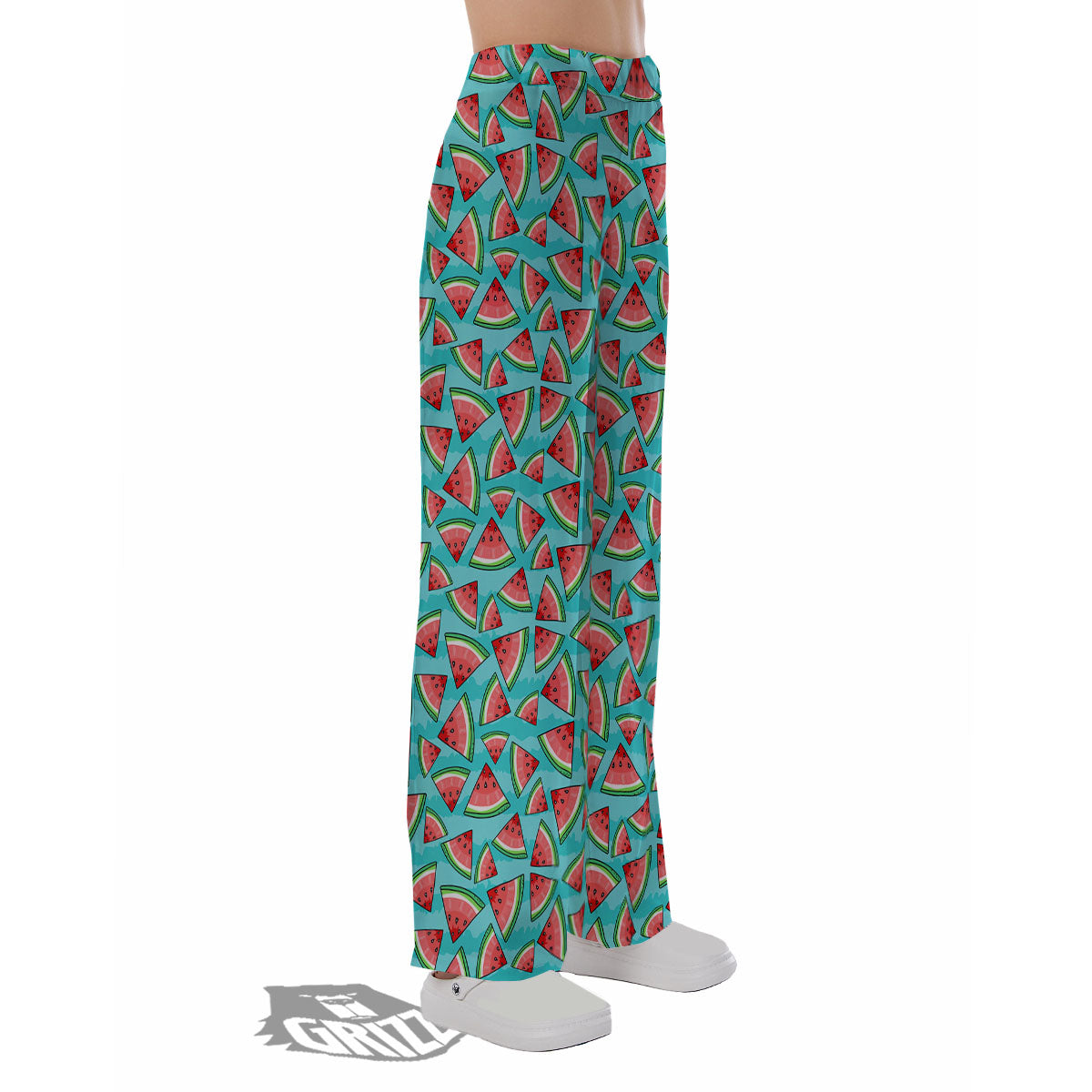 Watermelon Pieces Blue Print Pattern Pajama Pants-grizzshop