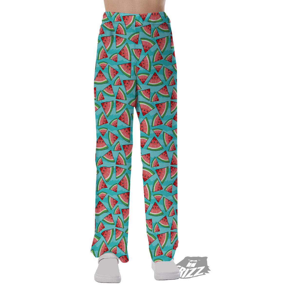Watermelon Pieces Blue Print Pattern Pajama Pants-grizzshop