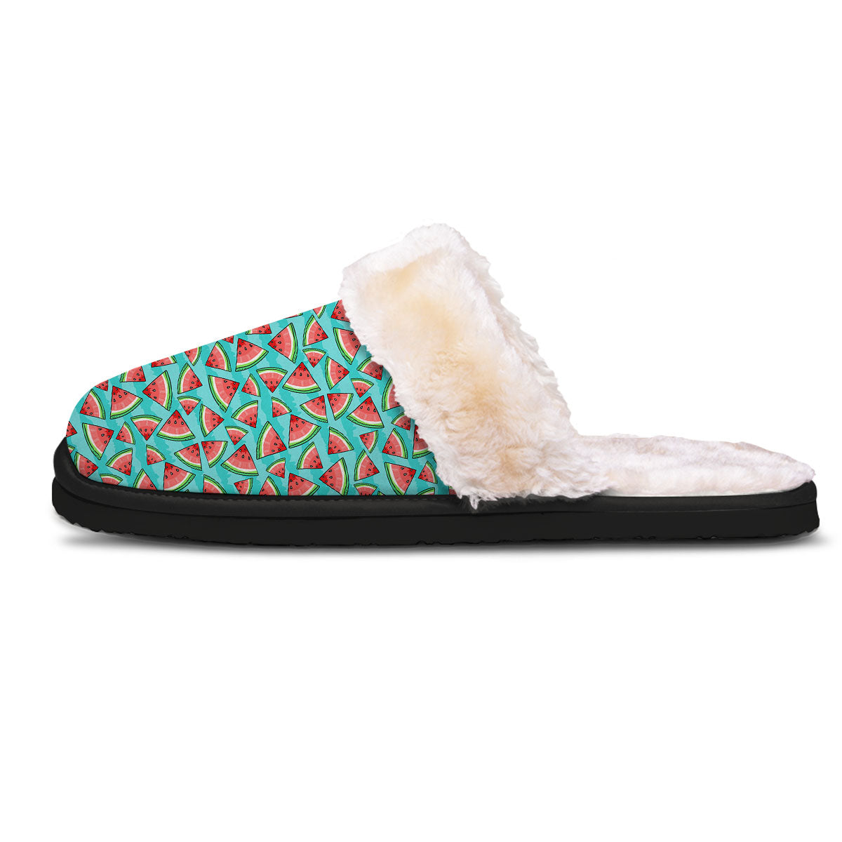 Watermelon Pieces Blue Print Pattern Slippers-grizzshop
