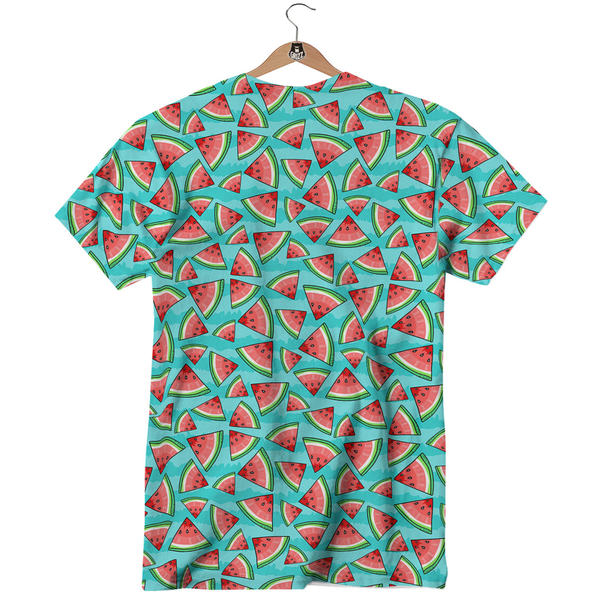 Watermelon Pieces Blue Print Pattern T-Shirt-grizzshop