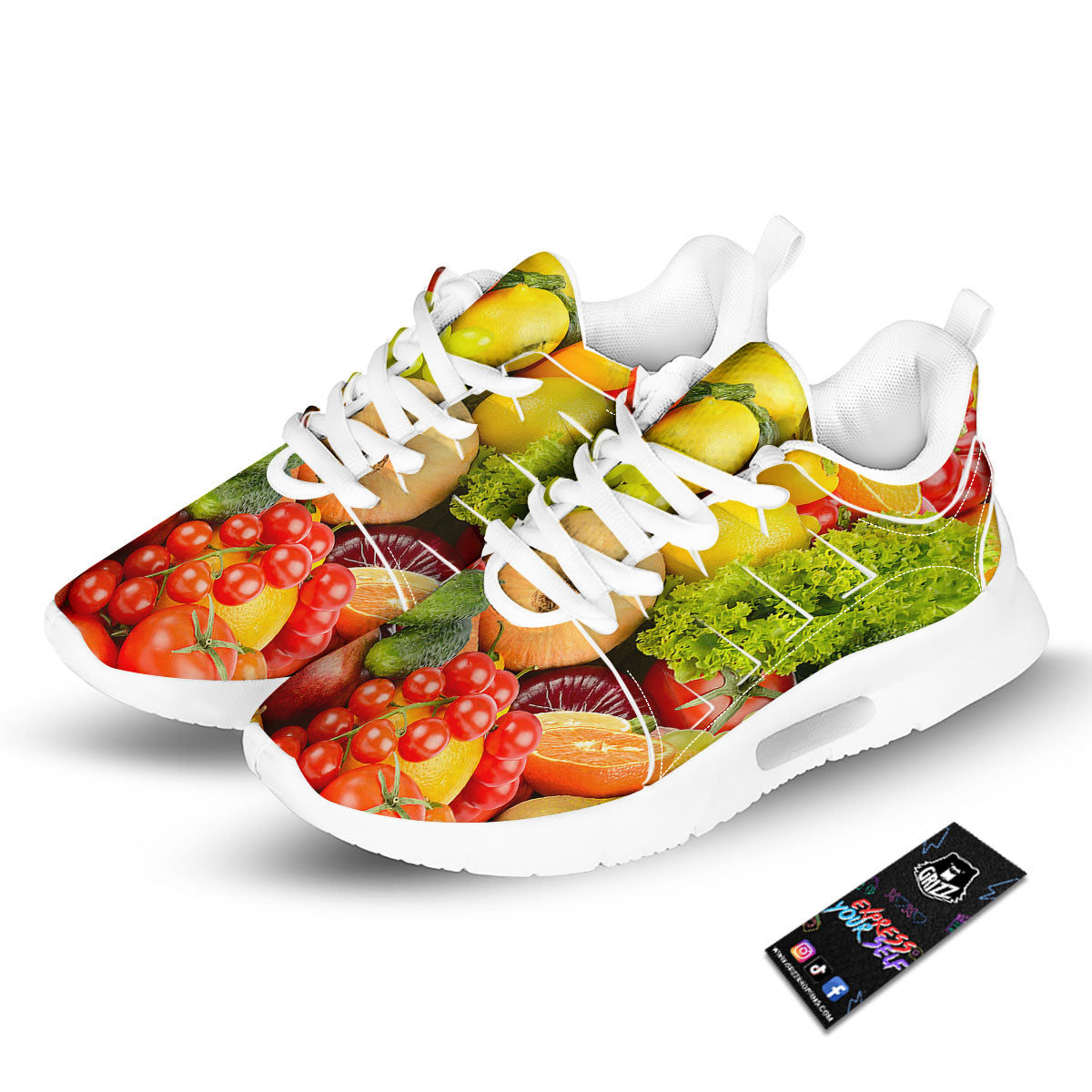 Watermelon Pieces Blue Print Pattern Tennis Shoes-grizzshop