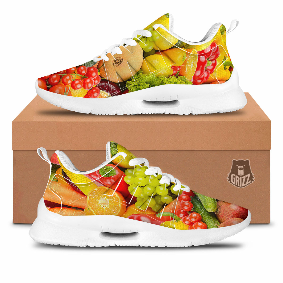 Watermelon Pieces Blue Print Pattern Tennis Shoes-grizzshop