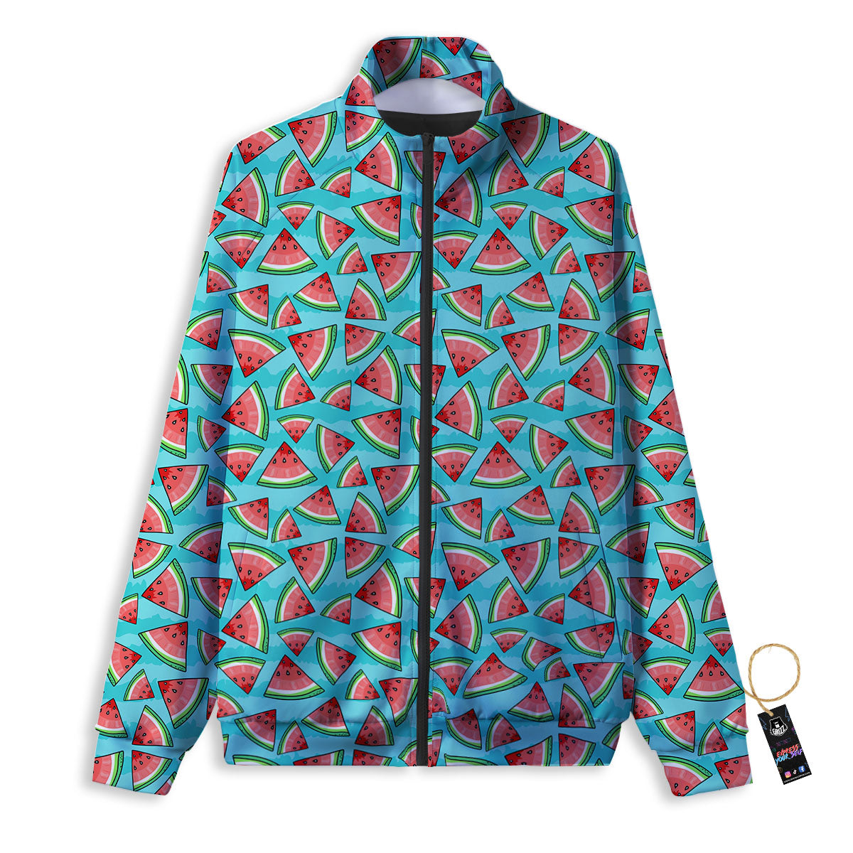 Watermelon Pieces Blue Print Pattern Track Jacket-grizzshop