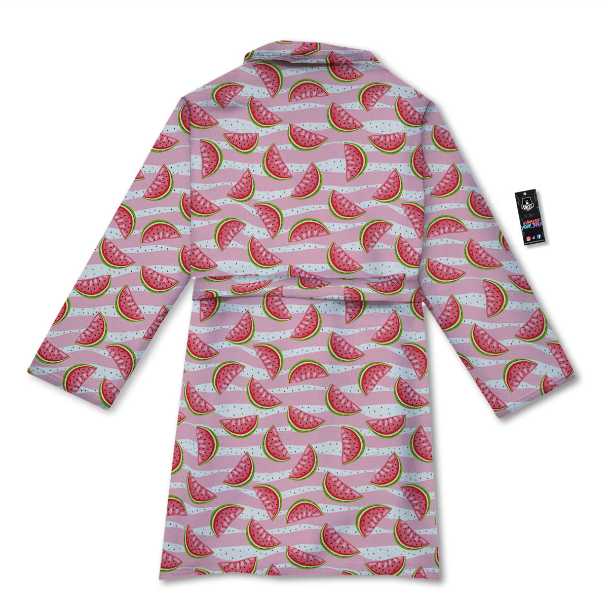 Watermelon Pieces Cute Print Pattern Bathrobe-grizzshop