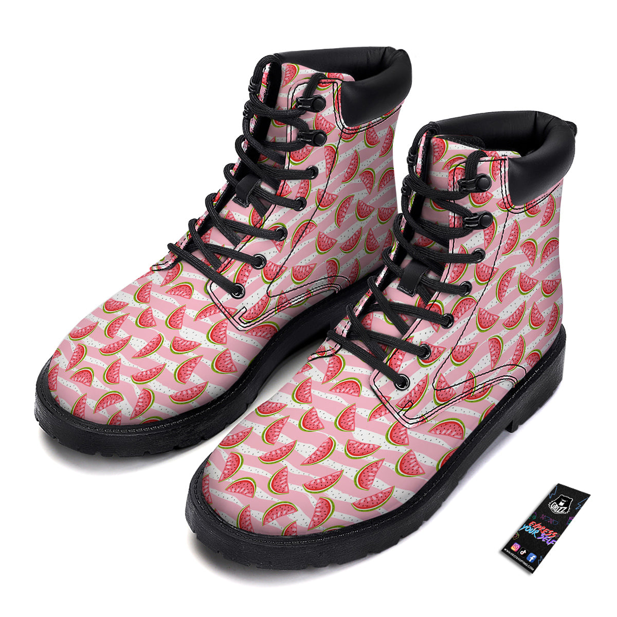Watermelon Pieces Cute Print Pattern Boots-grizzshop