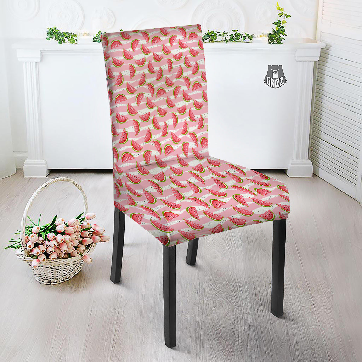 Watermelon Pieces Cute Print Pattern Dining Chair Slipcover-grizzshop