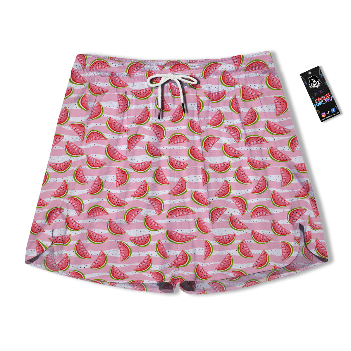 Watermelon Pieces Cute Print Pattern Men's Running Shorts-grizzshop