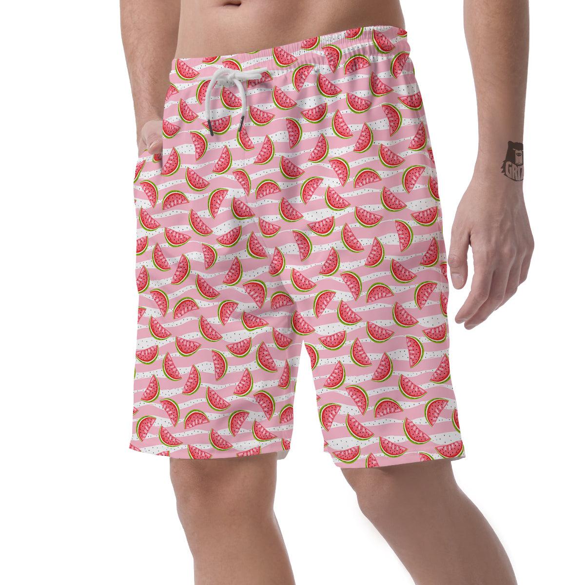 Watermelon Pieces Cute Print Pattern Men's Shorts-grizzshop