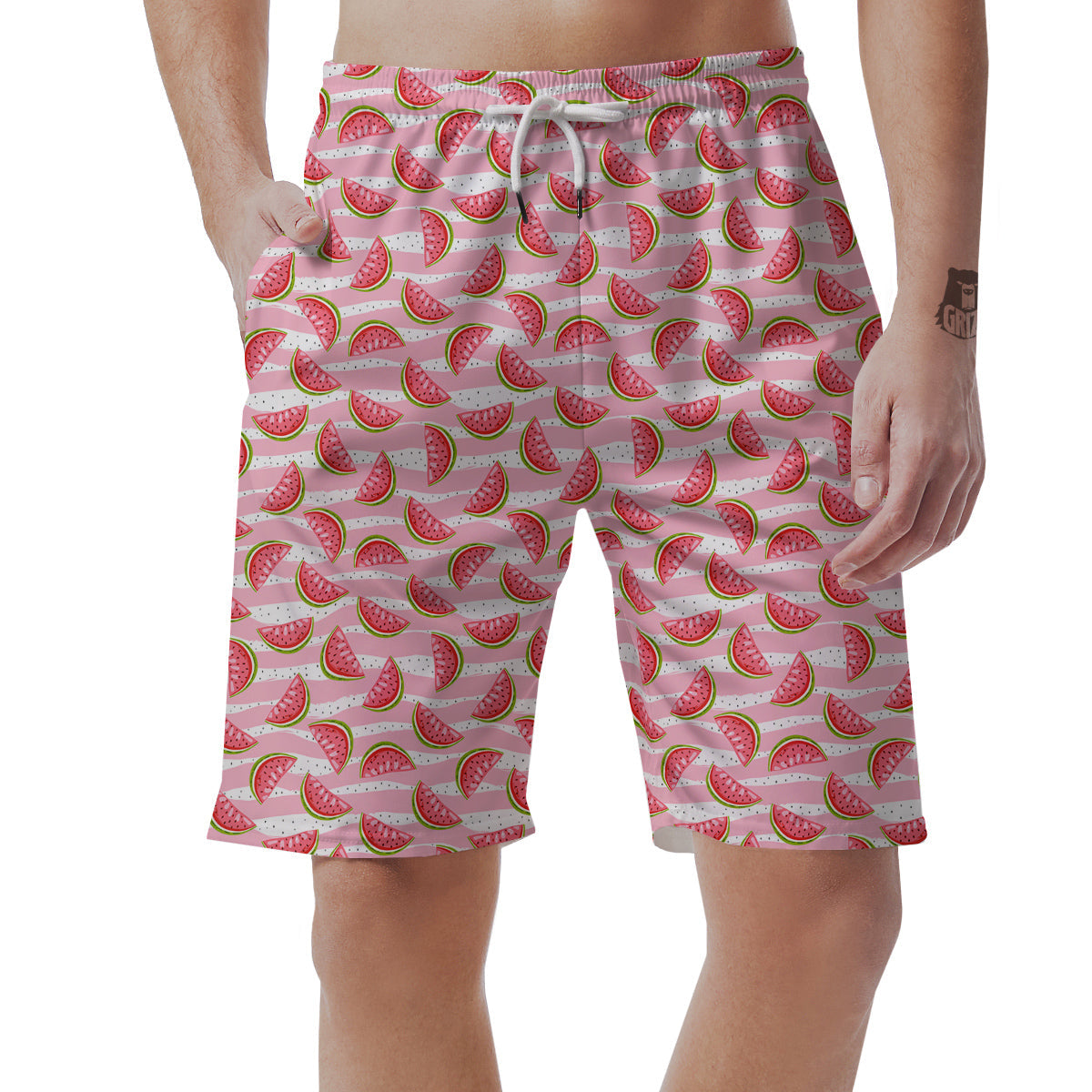 Watermelon Pieces Cute Print Pattern Men's Shorts-grizzshop