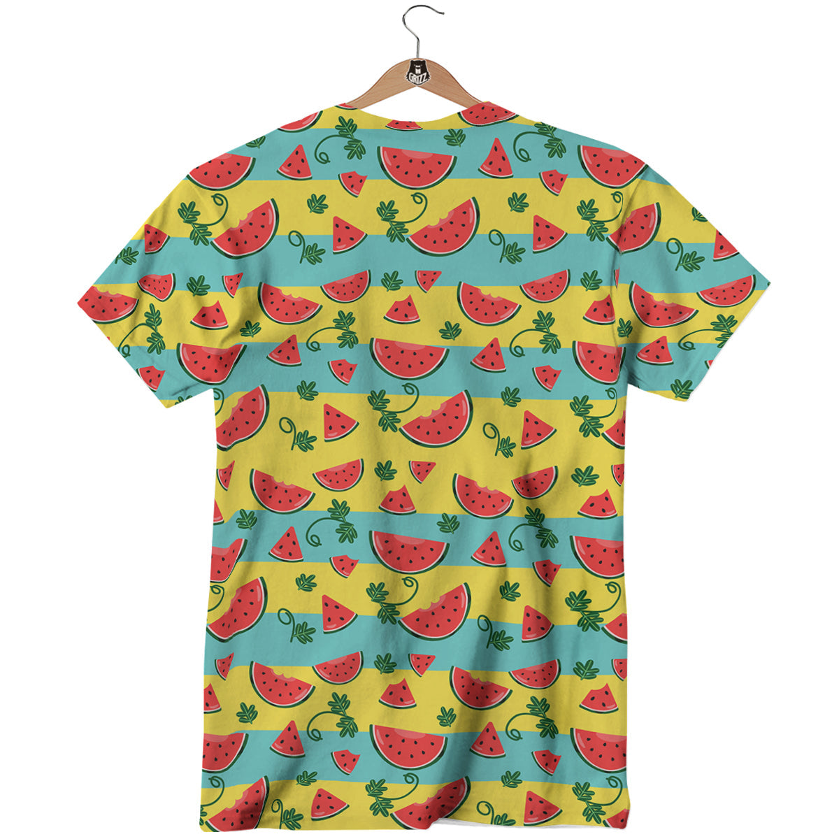 Watermelon Pieces Yellow Print Pattern T-Shirt-grizzshop