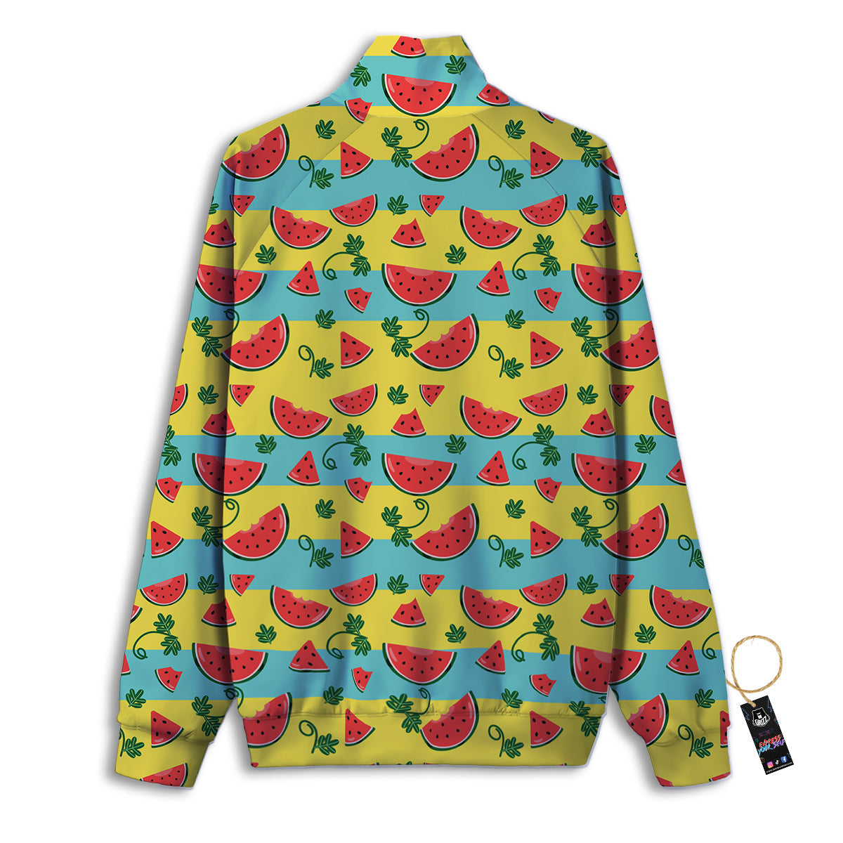 Watermelon Pieces Yellow Print Pattern Track Jacket-grizzshop