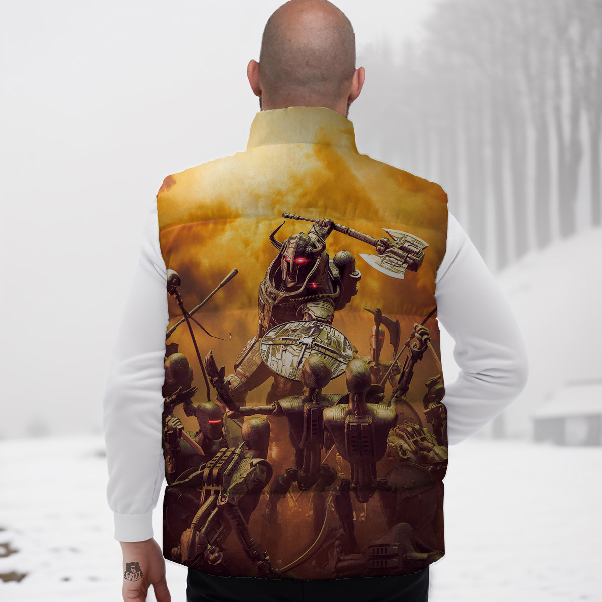 Watermelon Pineapple Piece White Pattern Print Down Vest-grizzshop