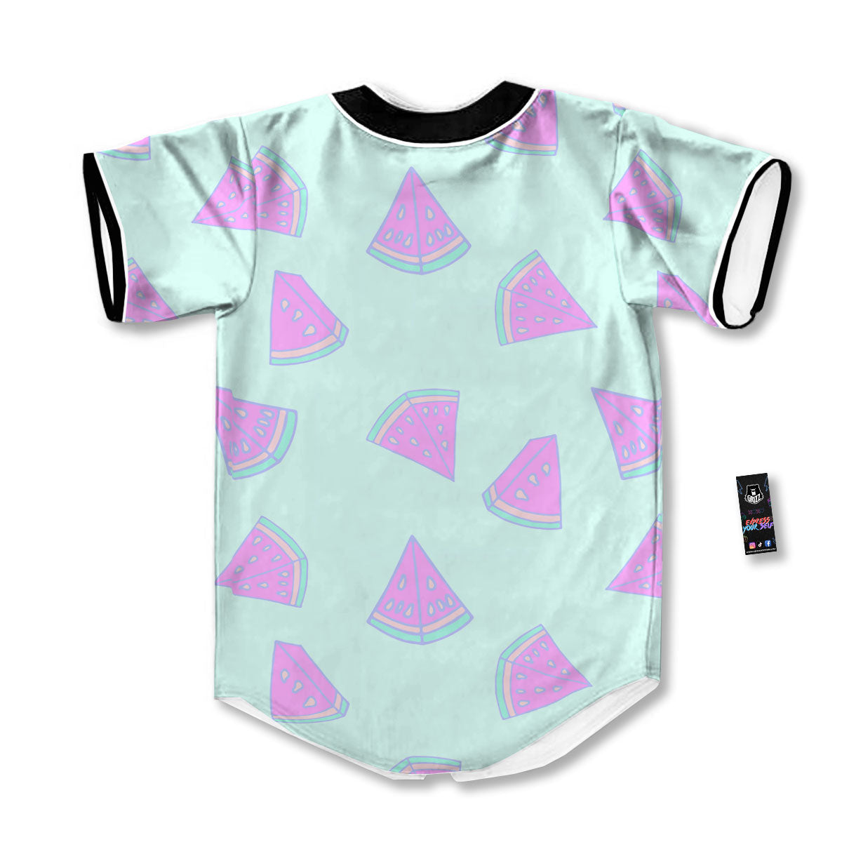 Watermelon Purple Tropical Print Pattern Baseball Jersey-grizzshop