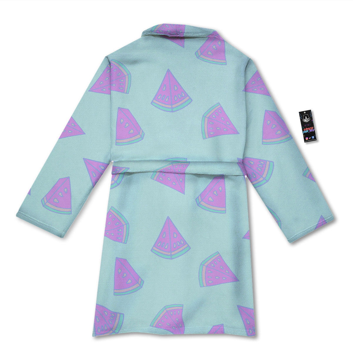 Watermelon Purple Tropical Print Pattern Bathrobe-grizzshop