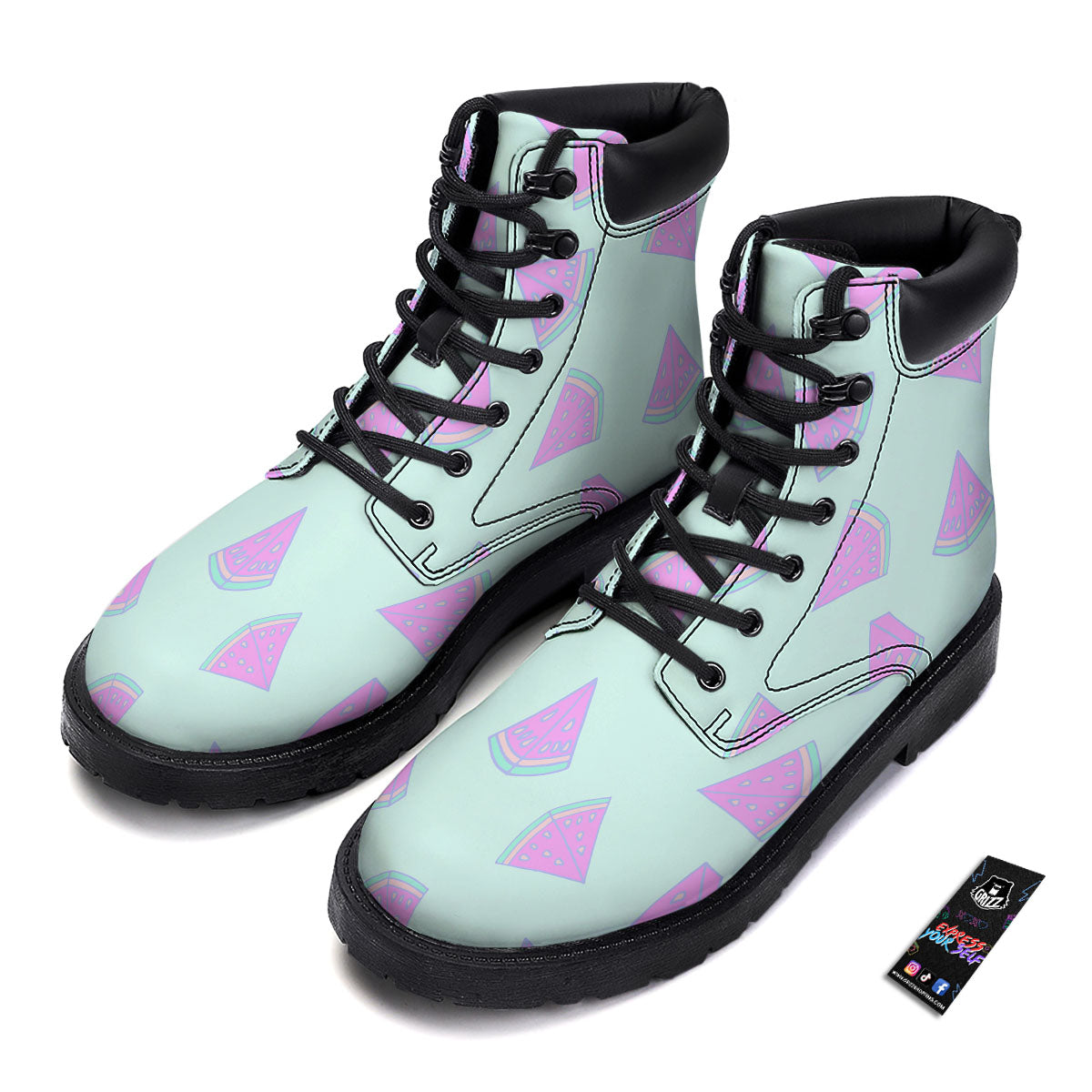 Watermelon Purple Tropical Print Pattern Boots-grizzshop