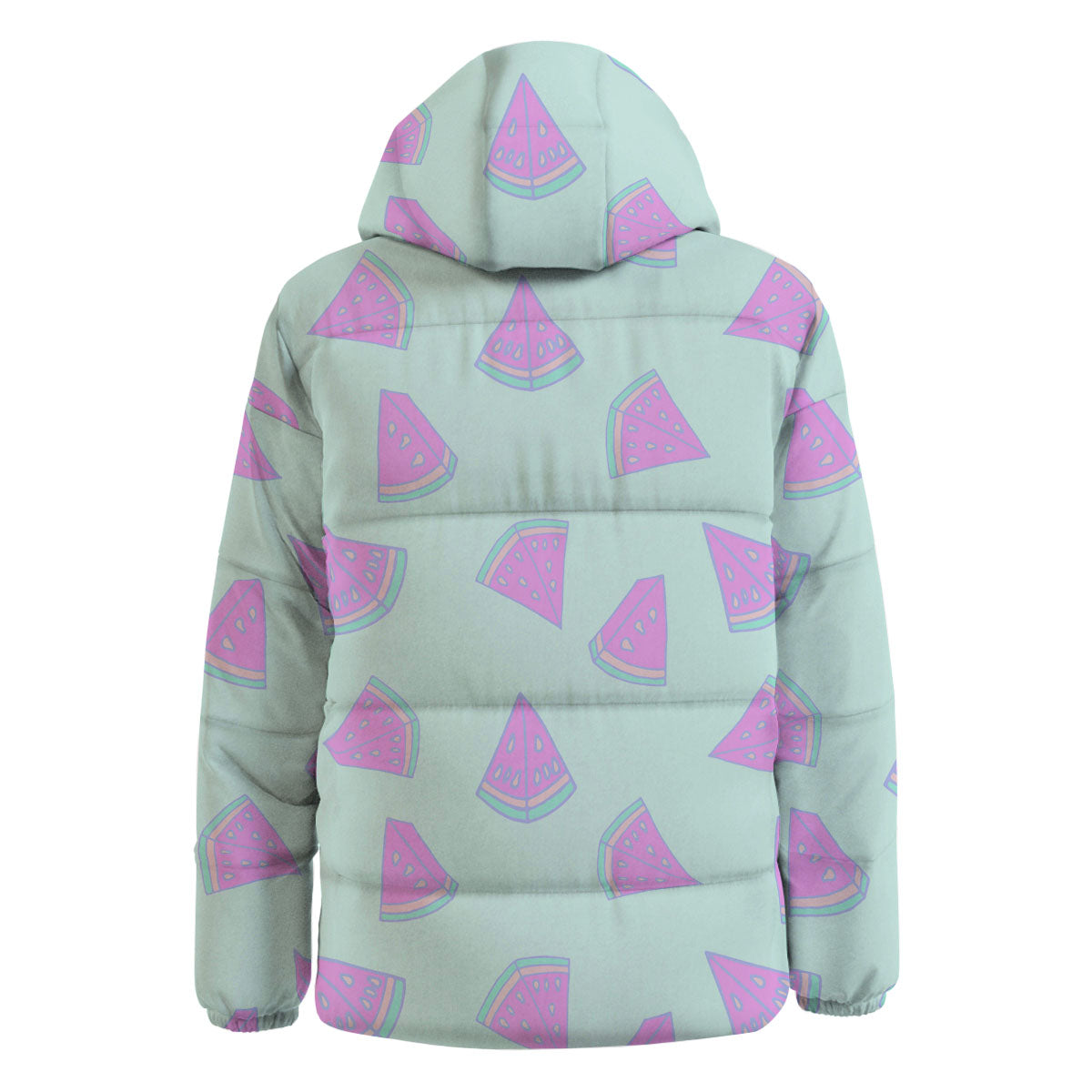 Watermelon Purple Tropical Print Pattern Down Jacket-grizzshop