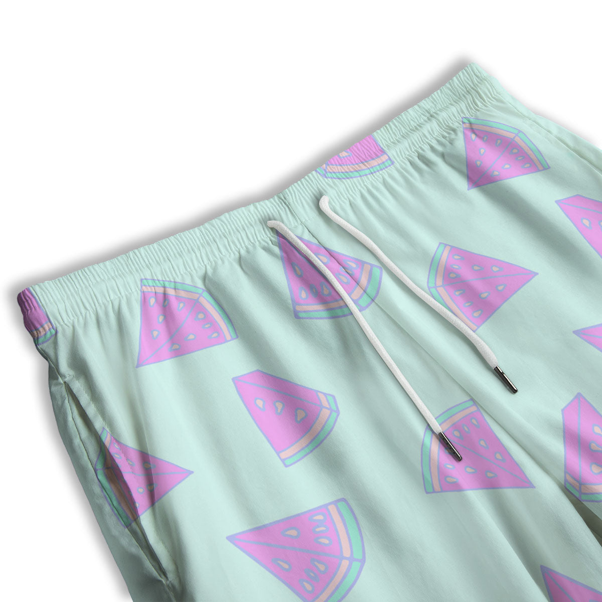 Watermelon Purple Tropical Print Pattern Men's Athletic Shorts-grizzshop