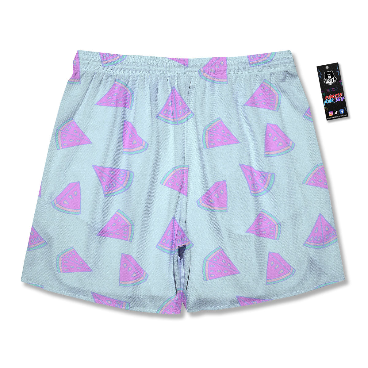 Watermelon Purple Tropical Print Pattern Men's Running Shorts-grizzshop