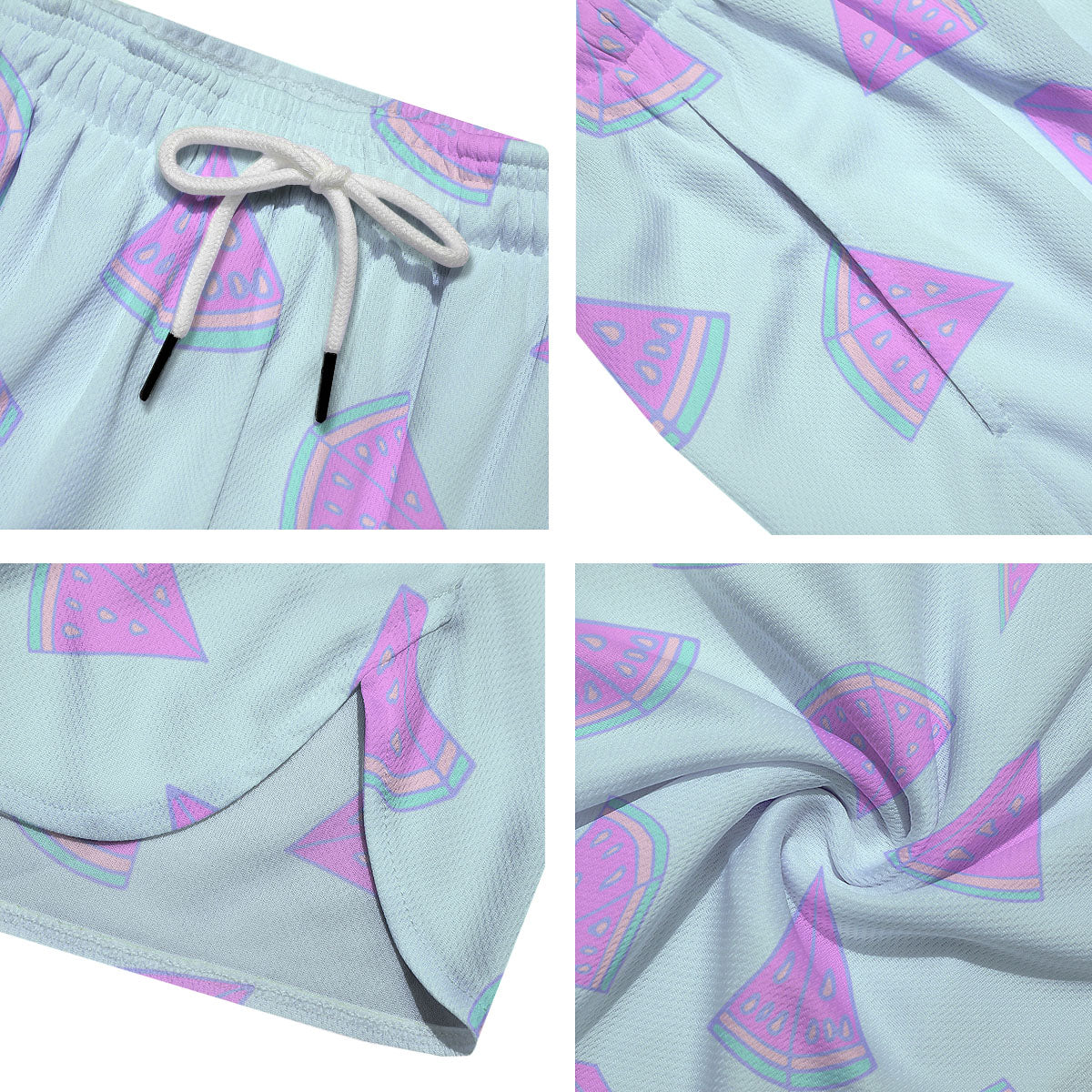 Watermelon Purple Tropical Print Pattern Men's Running Shorts-grizzshop