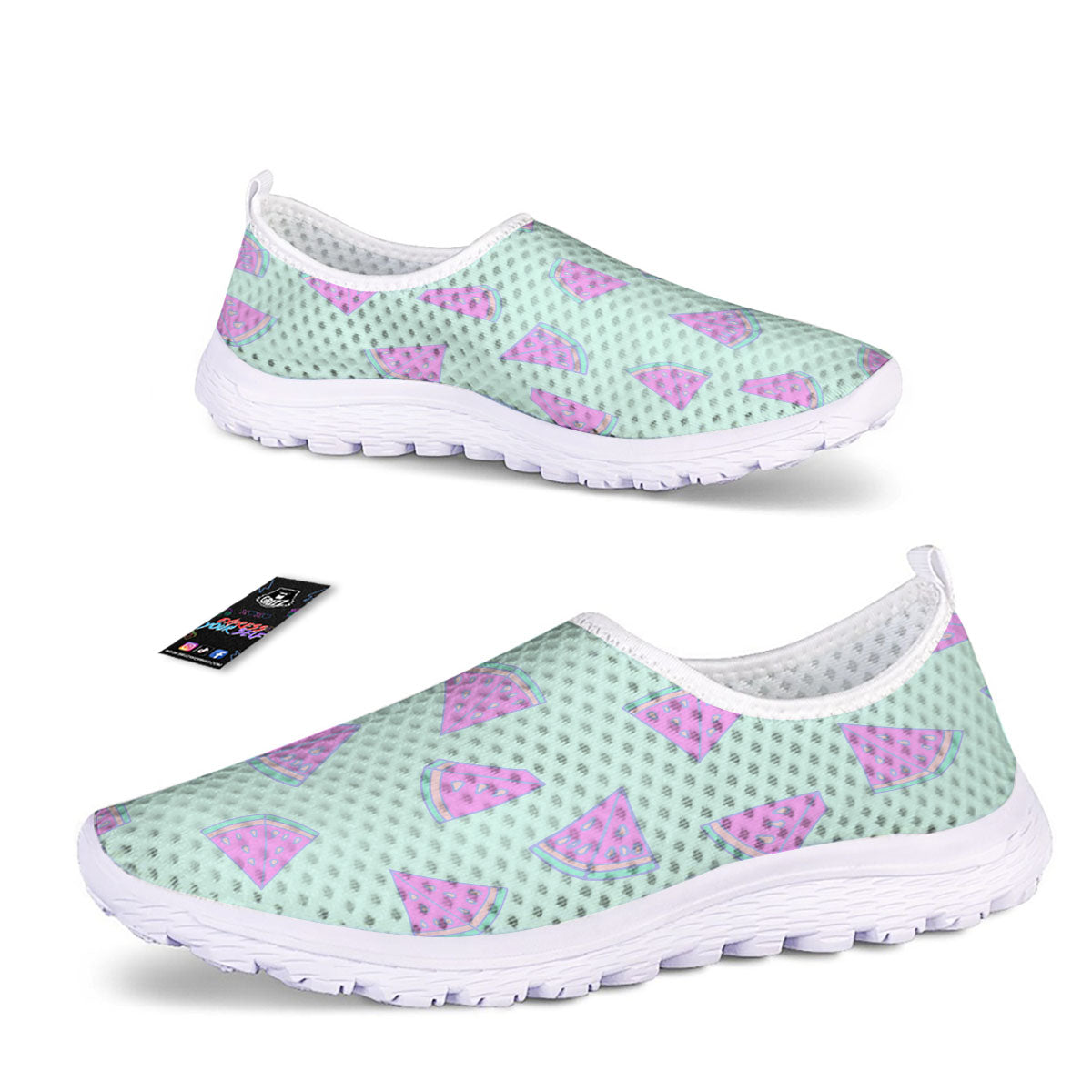 Watermelon Purple Tropical Print Pattern Nurse Shoes-grizzshop