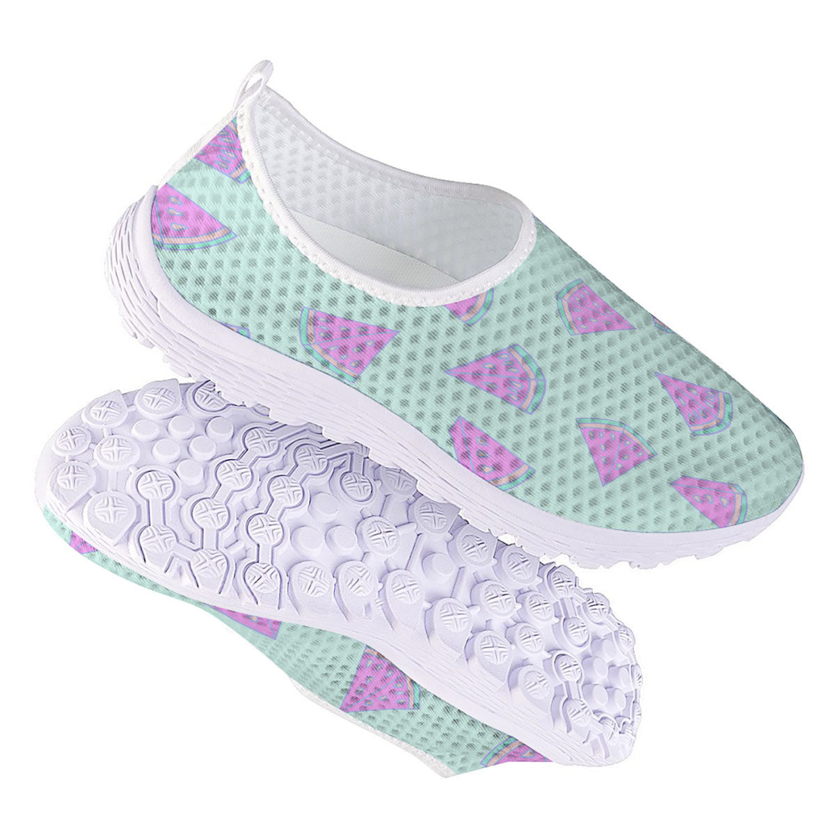 Watermelon Purple Tropical Print Pattern Nurse Shoes-grizzshop